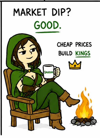 $MARIAN comic — market dip? good. cheap prices build kings